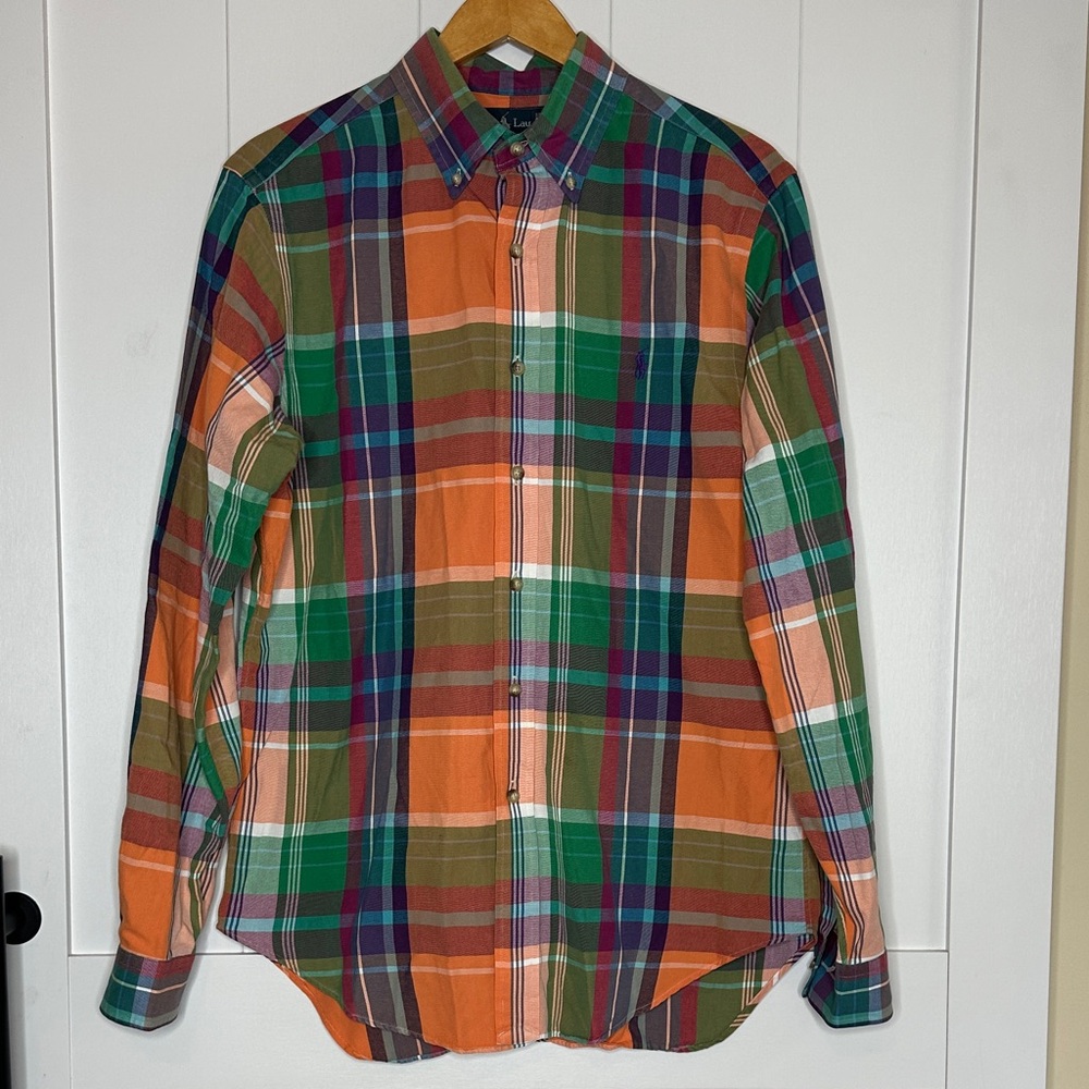 Polo Ralph Lauren Vibrant Plaid Shirt Classic Fit Size Medium